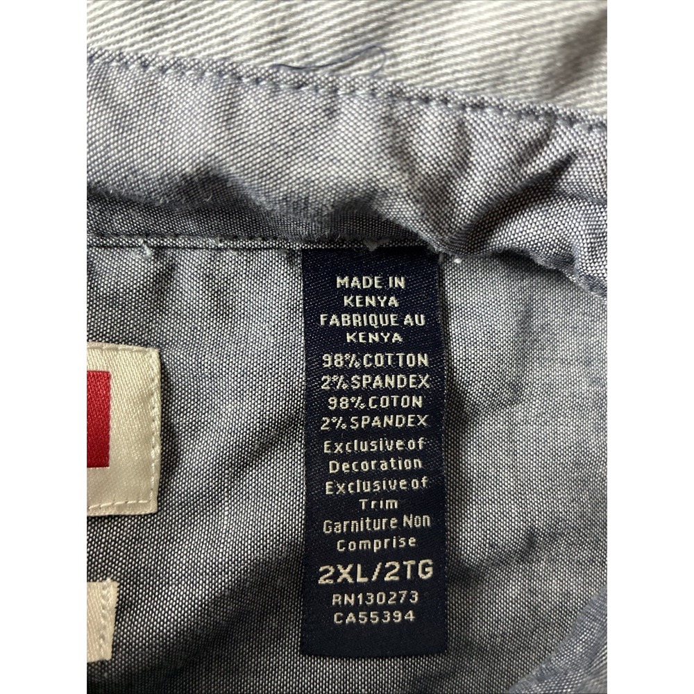 Wrangler Men's Comfort Flex Shirt Twill Long Sleeve Button Up 2XL Gray - Picture 9 of 15